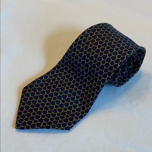 Hermes Tie. Blue & GoldHorse Bridle Bit Design